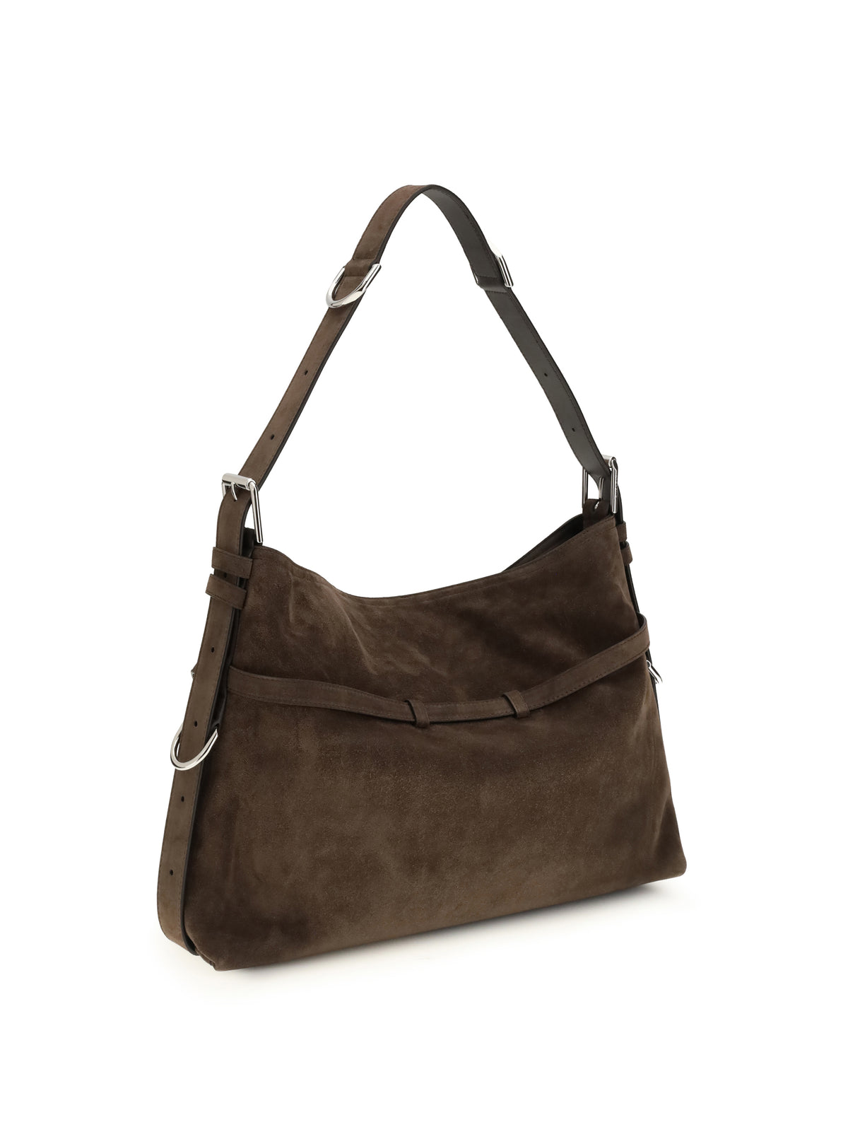 Givenchy Medium Voyou Shoulder Bag in glossy leather - Ebony Brown
