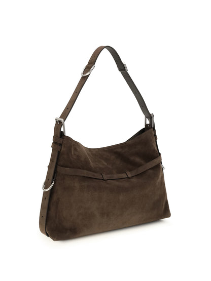 Givenchy Medium Voyou Shoulder Bag in glossy leather - Ebony Brown