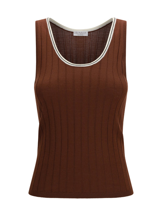 BRUNELLO CUCINELLI Ribbed jersey Top