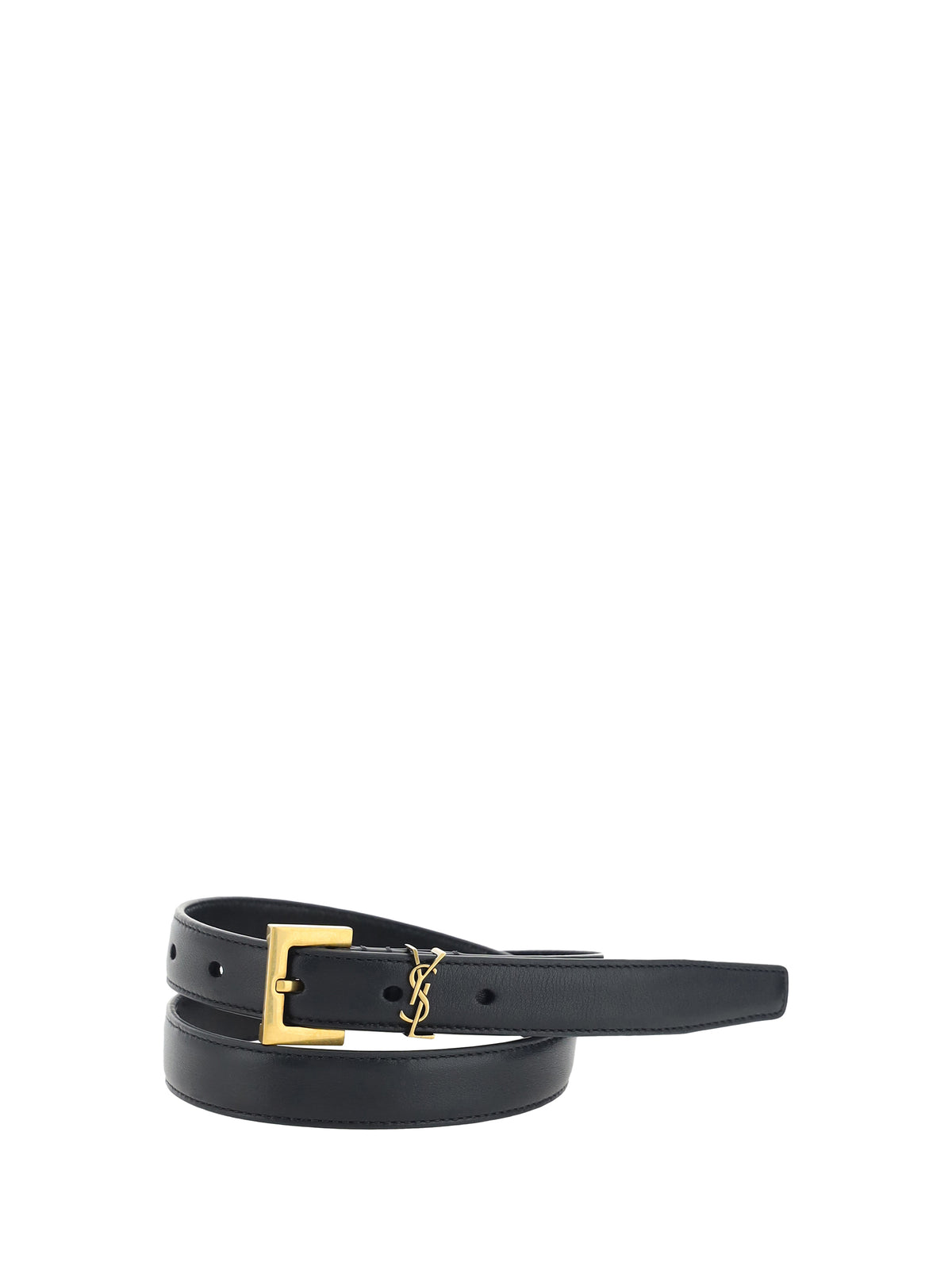 Saint Laurent Cassandre slim Belt - Black