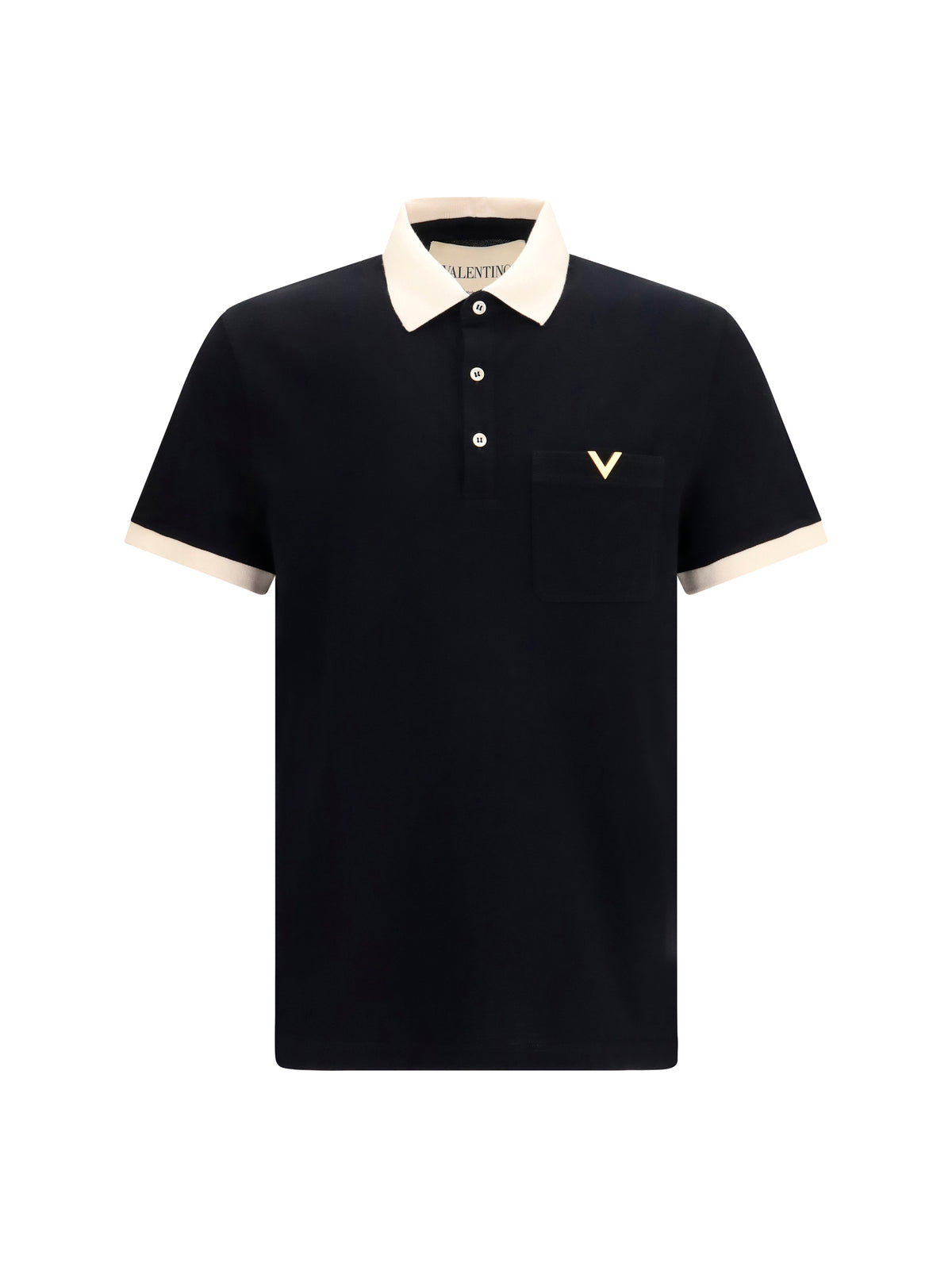 Valentino Polo with contrast trims - Black/Burro