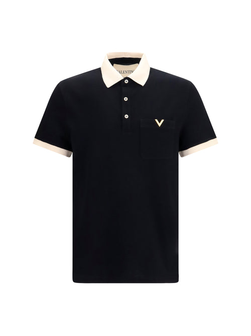 Valentino Polo with contrast trims - Black/Burro