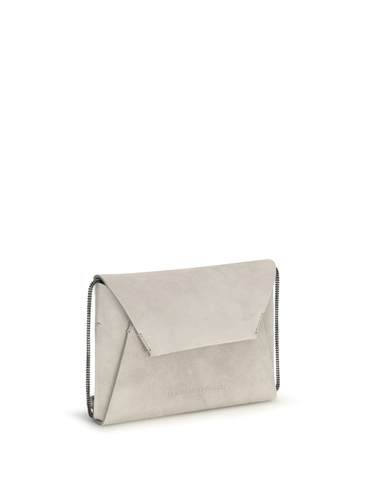 Brunello Cucinelli BC Duo suede Clutch Bag - Quarzo