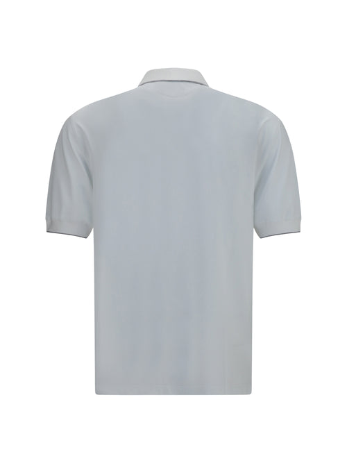 Brunello Cucinelli Polo with crest - Bianco+Acciaio