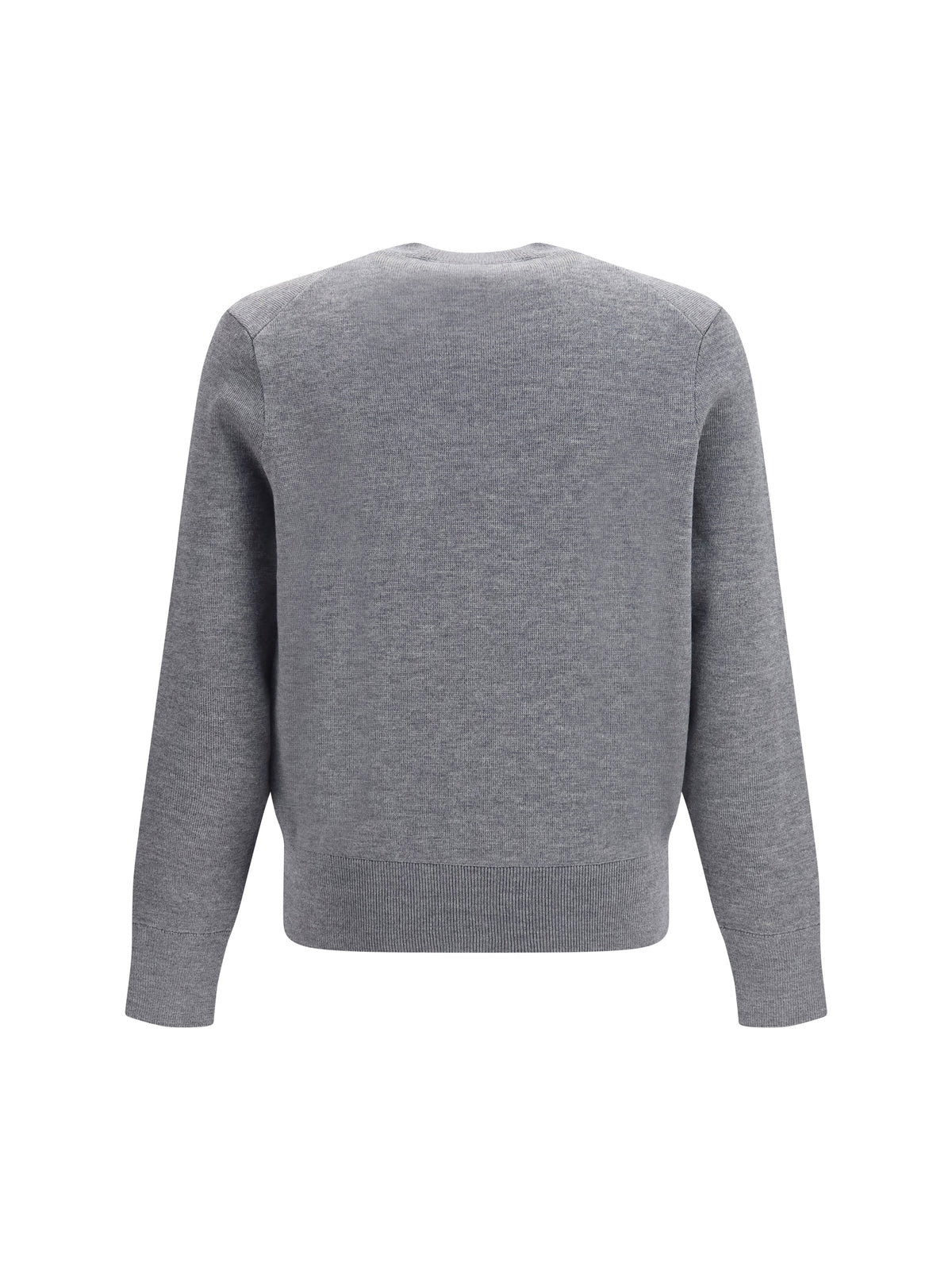 Ami Paris Pull Col Rond Ami De Coeur - Gris Cendre Chine/Noir