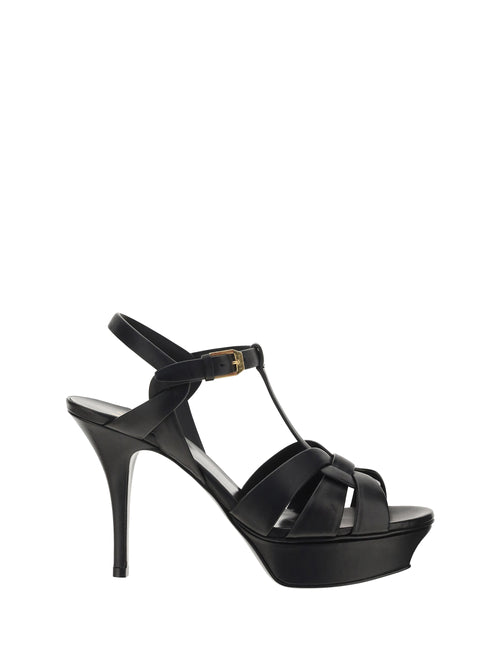 Saint Laurent Leather platform Sandals - Black