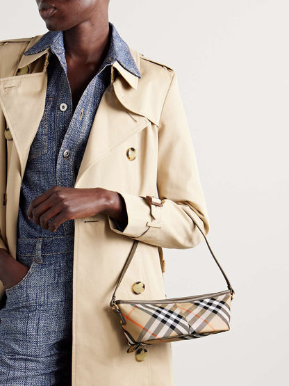 Burberry checked cotton-twill shoulder bag