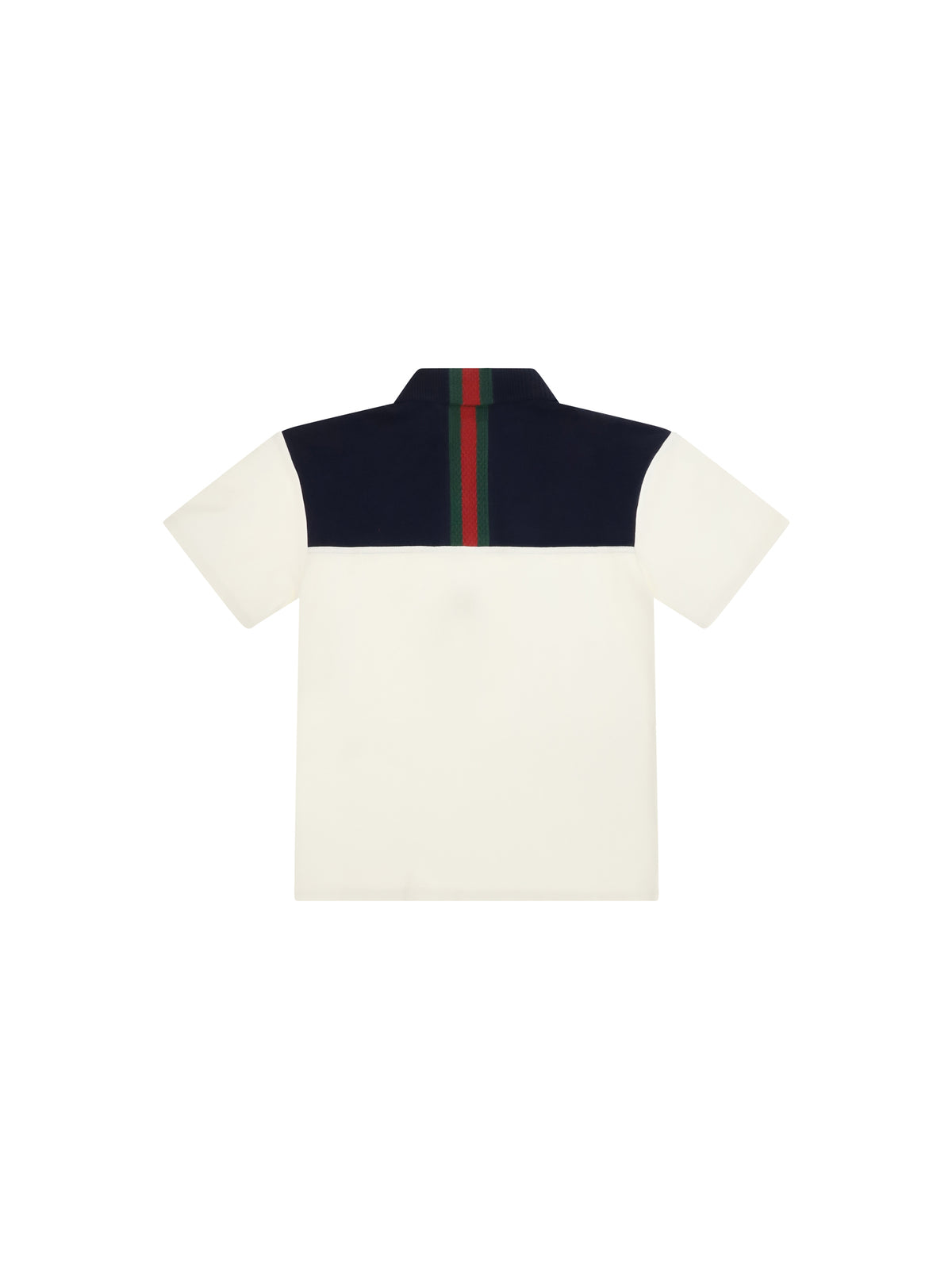 Gucci Cotton Polo with Web trim for Boy - Ivory/Mix