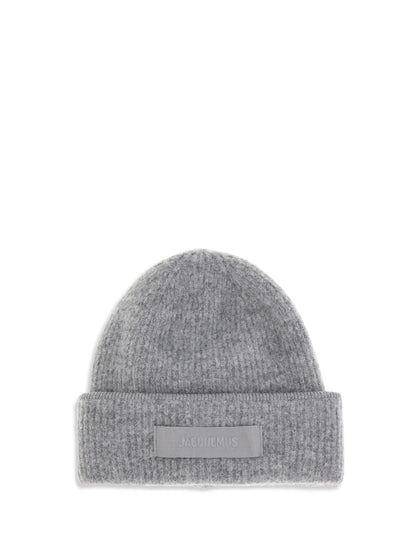 Jacquemus Gros Grain Ribbed Beanie - Dark Grey