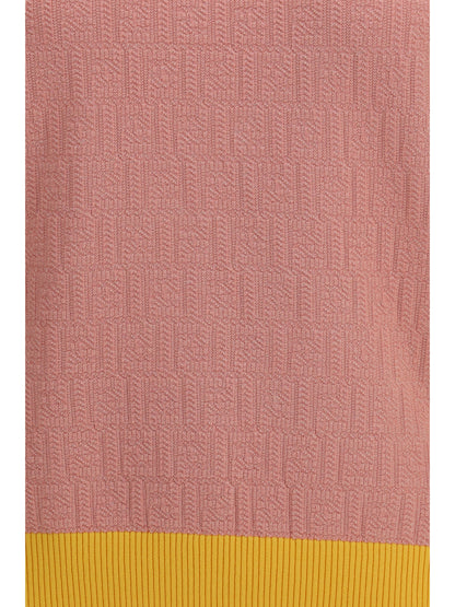 FENDI Cotton and silk crewneck Sweater with FF Motif