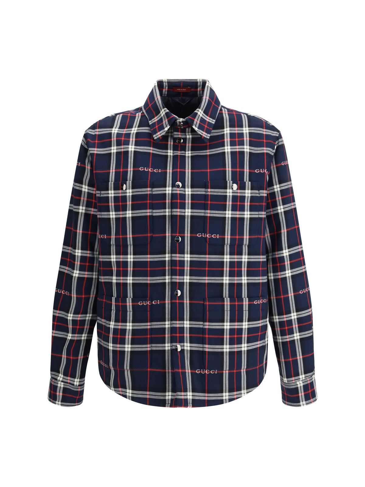 Gucci Padded tartan cotton jacquard Shirt - Blue/White/Mc