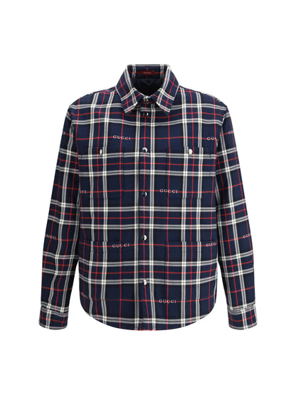Gucci Padded tartan cotton jacquard Shirt - Blue/White/Mc