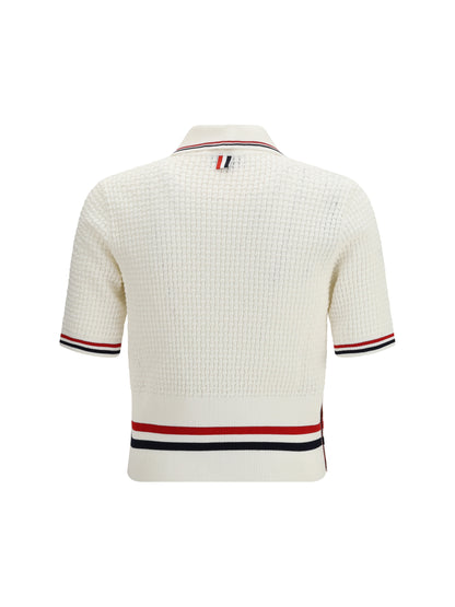 THOM BROWNE Woven cotton Polo