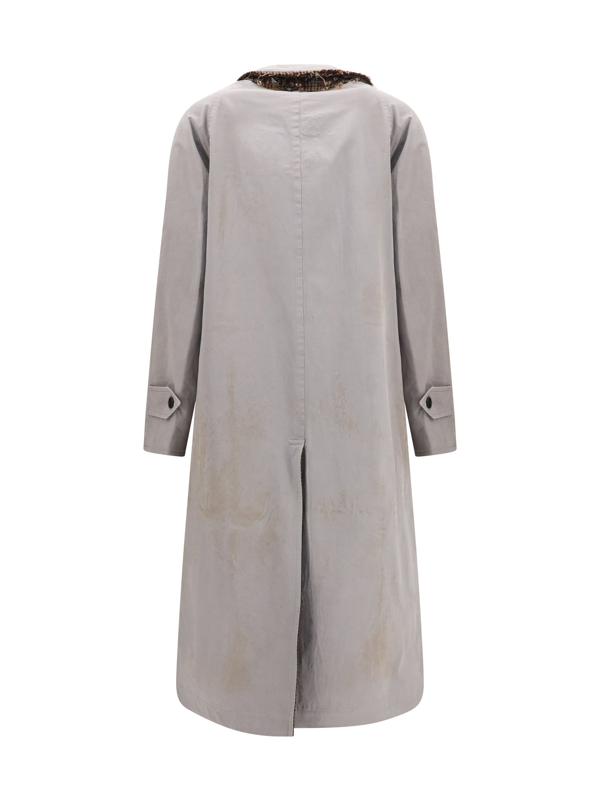 Prada Reversible single-breasted coat with gocce details - Acciaio+Tabacco