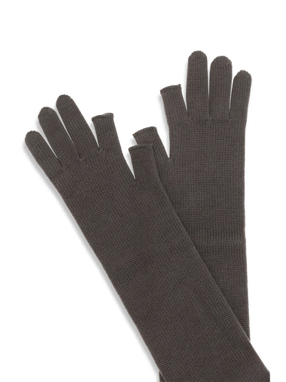 Rick Owens Long fingerless wool Gloves - Drkdust