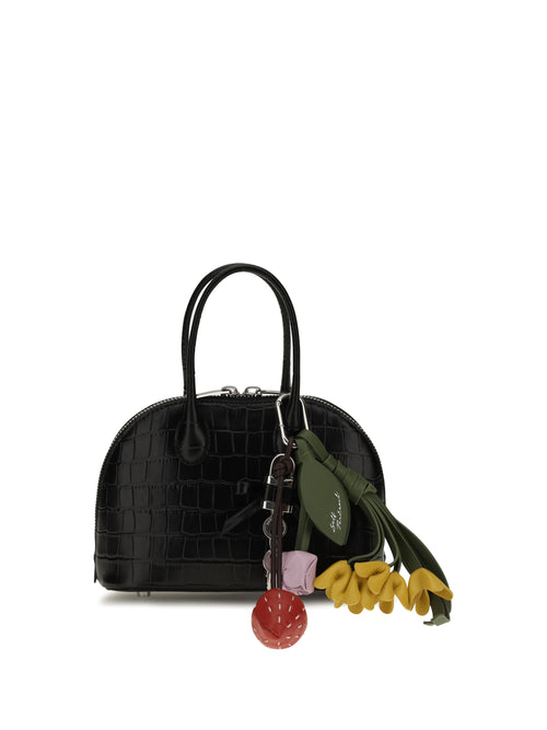 Self-Portrait Toast crocodile-effect leather Handbag - Black