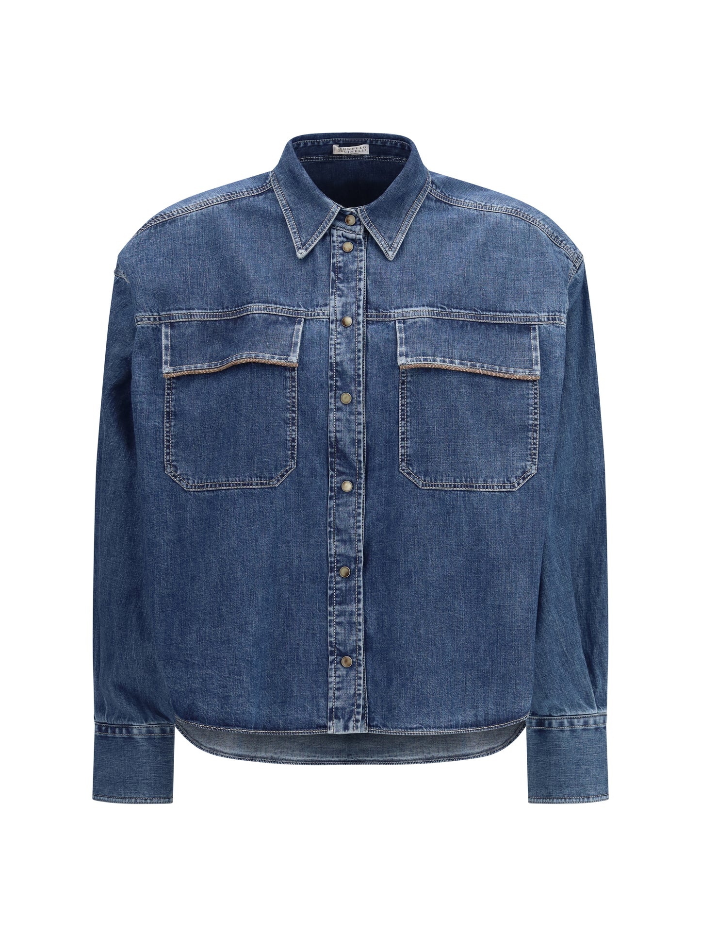 BRUNELLO CUCINELLI Denim Shirt with Jewel Details