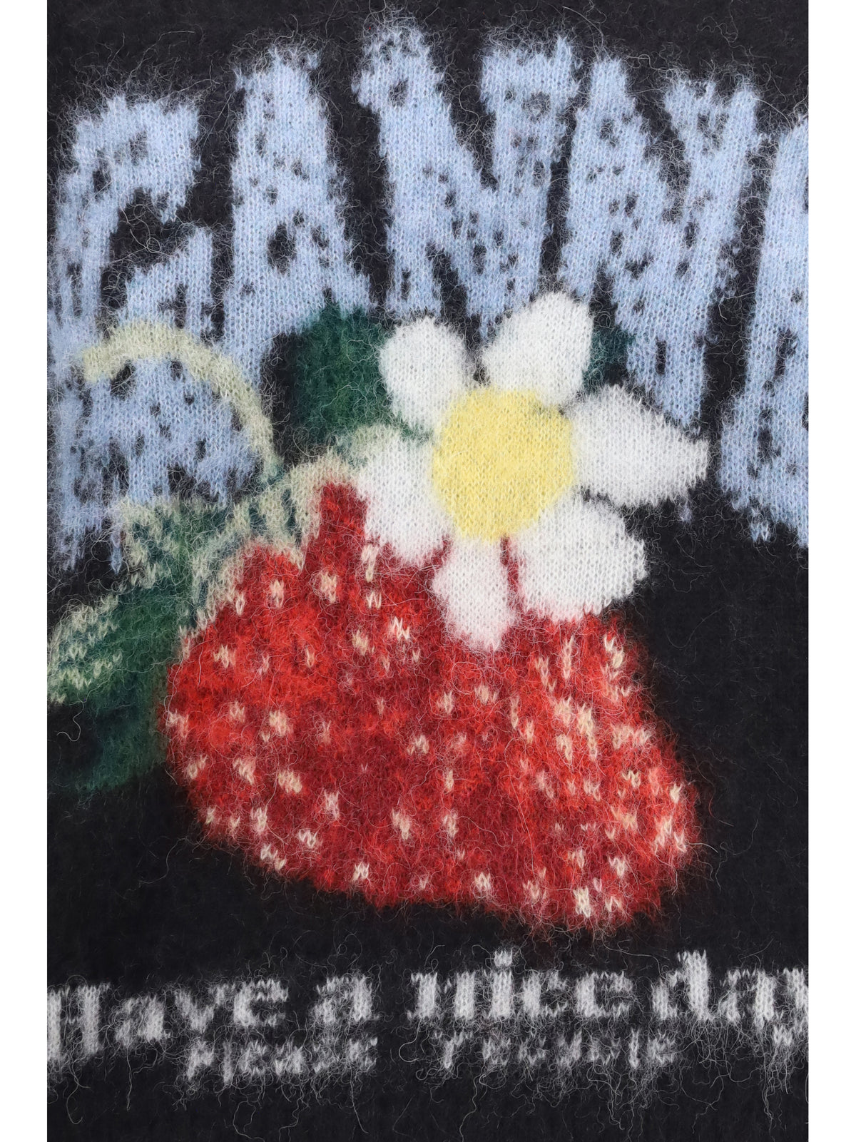 Ganni Alpaca and wool-blend T-shirt - Black