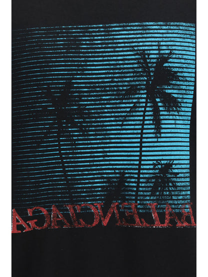 Balenciaga Printed cotton Sweatshirt - Black