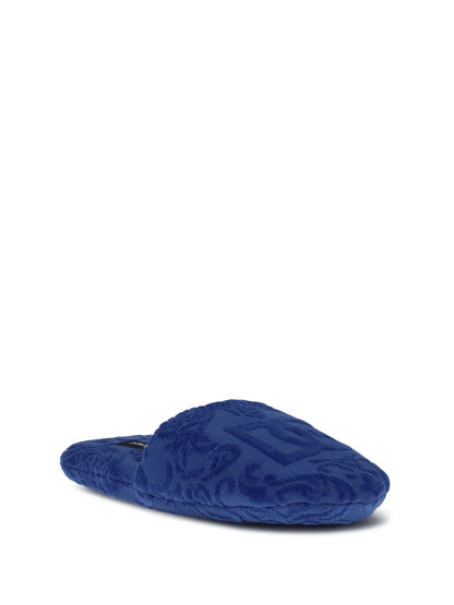 DOLCE & GABBANA Jacquard cotton terry Slippers