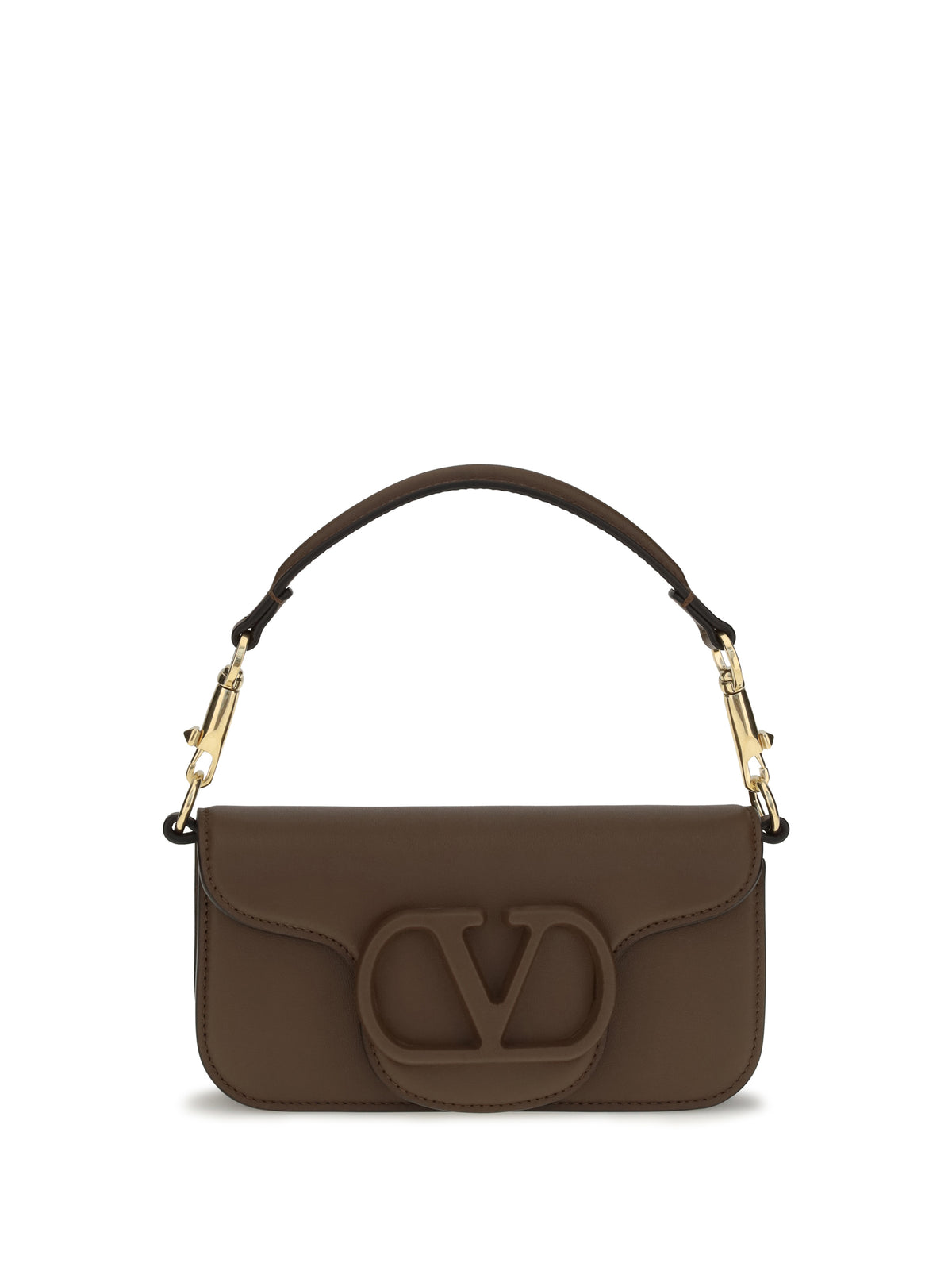 Valentino Garavani Mini Locò Shoulder Bag in calfskin - Wood Brown