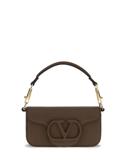 Valentino Garavani Mini Locò Shoulder Bag in calfskin - Wood Brown