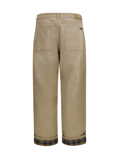 Golden Goose Cotton Pants with check detail - Cartouche