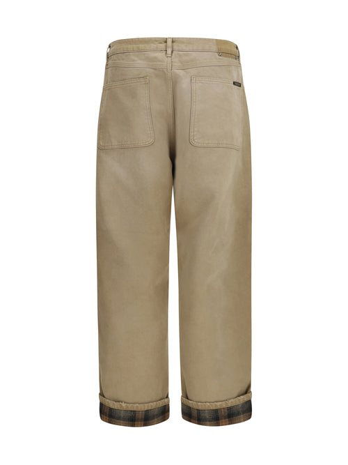 Golden Goose Cotton Pants with check detail - Cartouche