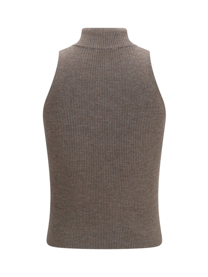 BRUNELLO CUCINELLI Sleeveless Turtleneck with luminous details