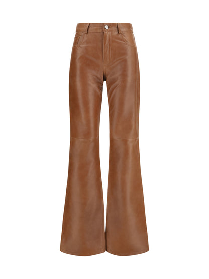 Haikure Flora flared leather Pants - Tan