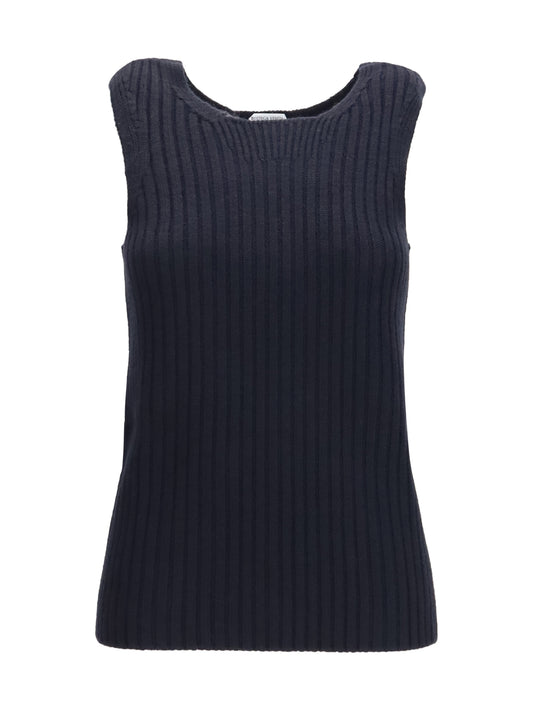 Bottega Veneta Merino wool ribbed Tank Top - Midnight Blue