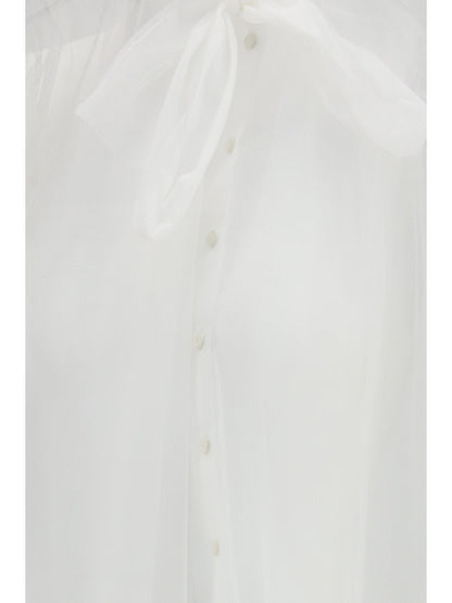 Forte_forte Tulle Shirt with sash - Diamond