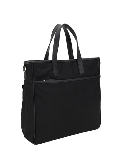 Prada Logoed Tote Bag - Black