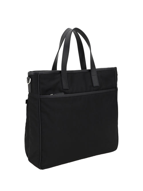 Prada Logoed Tote Bag - Black