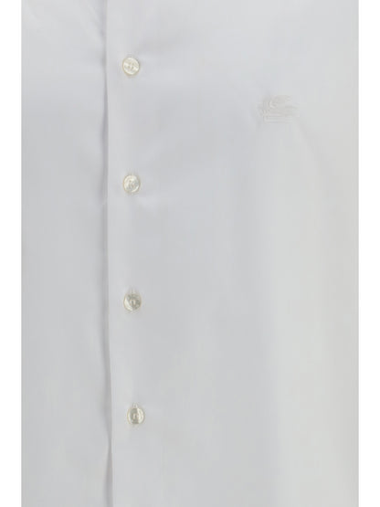 Etro Roma cotton Shirt with Pegaso logo - White Ottico