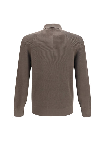 BRUNELLO CUCINELLI Long-sleeve knit Polo Shirt