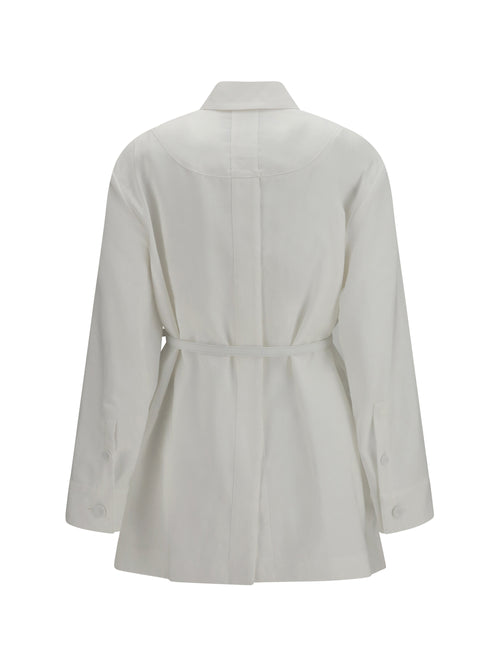 Fendi Linen and cotton belted Jacket - White