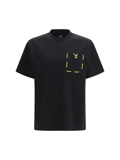 FENDI short sleeve T-shirt in cotton with applied pocket