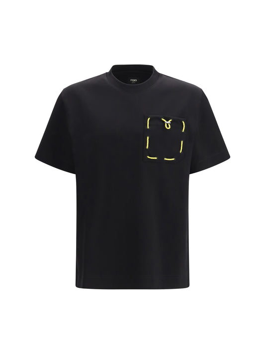 FENDI short sleeve T-shirt in cotton with applied pocket