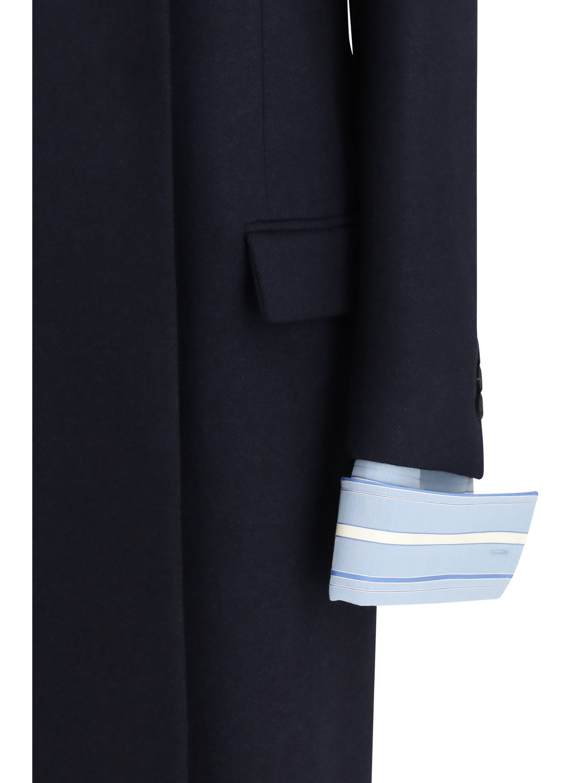 Prada Double Wool Coat - Bleu