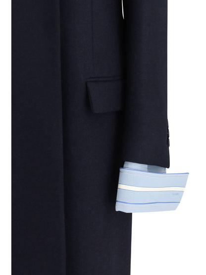 Prada Double Wool Coat - Bleu