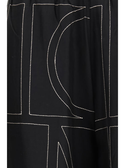 Toteme Silk monogram Pants - Black