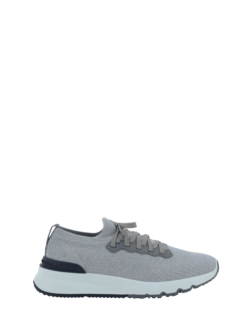Brunello Cucinelli Cotton Sneakers - Silver+Fumo