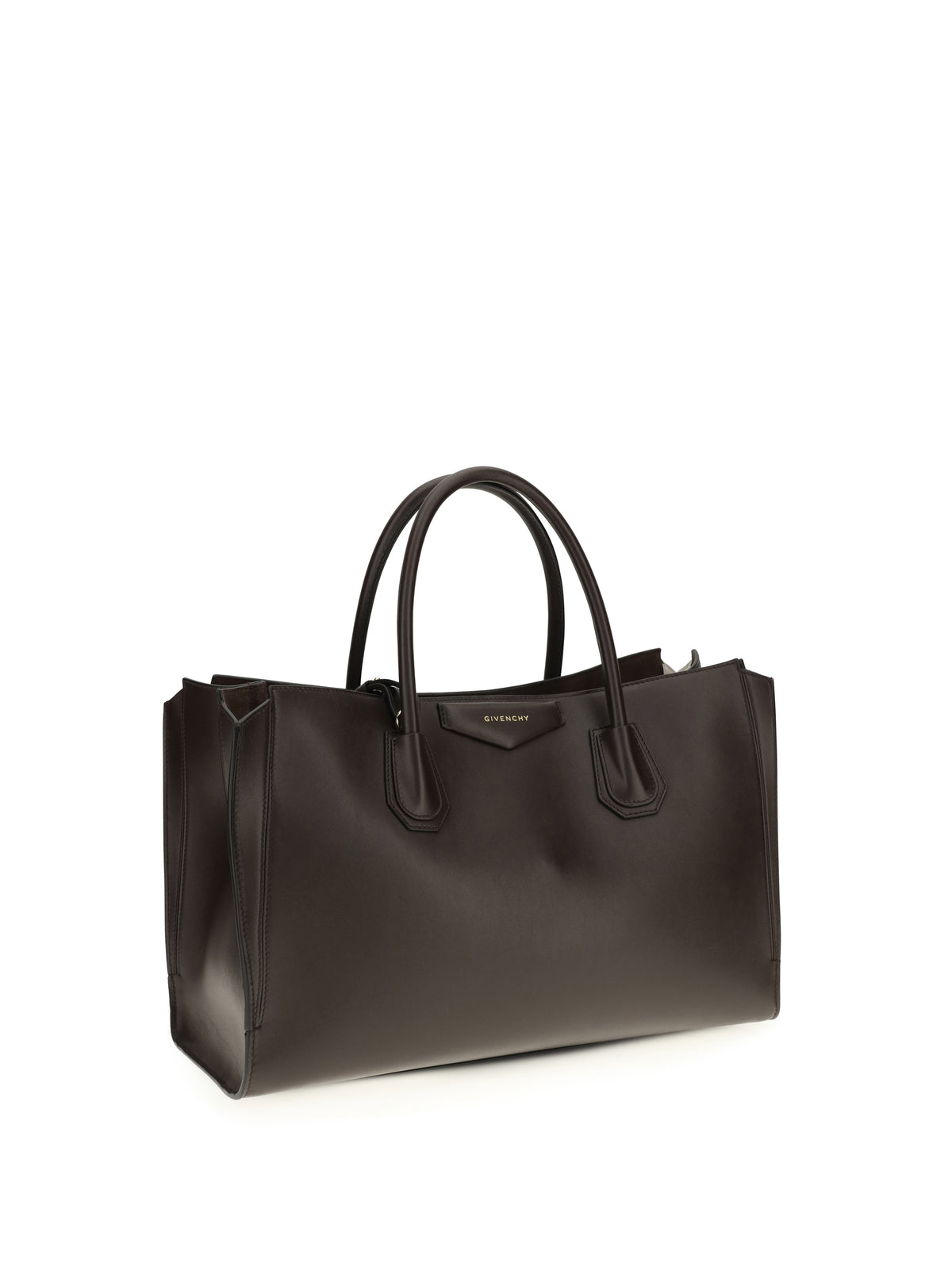 Givenchy Medium Antigona Catchall glossy grained leather Handbag - Chocolate