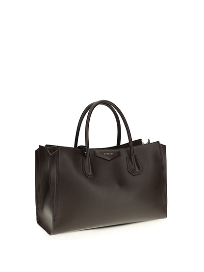 Givenchy Medium Antigona Catchall glossy grained leather Handbag - Chocolate