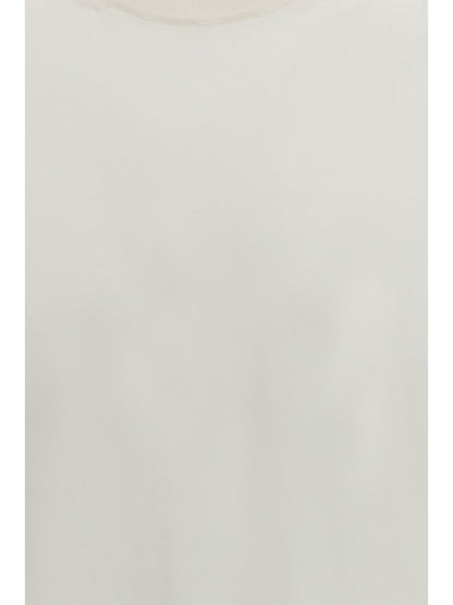 Piacenza Cashmere Short-sleeve crewneck Sweater - White Ottico