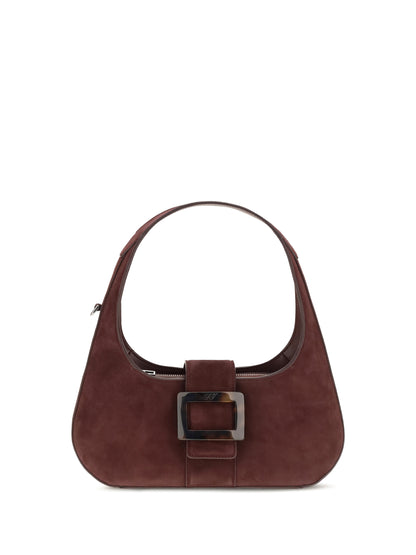 Roger Vivier Mini Belle Vivier Turtle Hobo Shoulder Bag - R822(Kraft Ch)+R802(Bordeaux Sc)