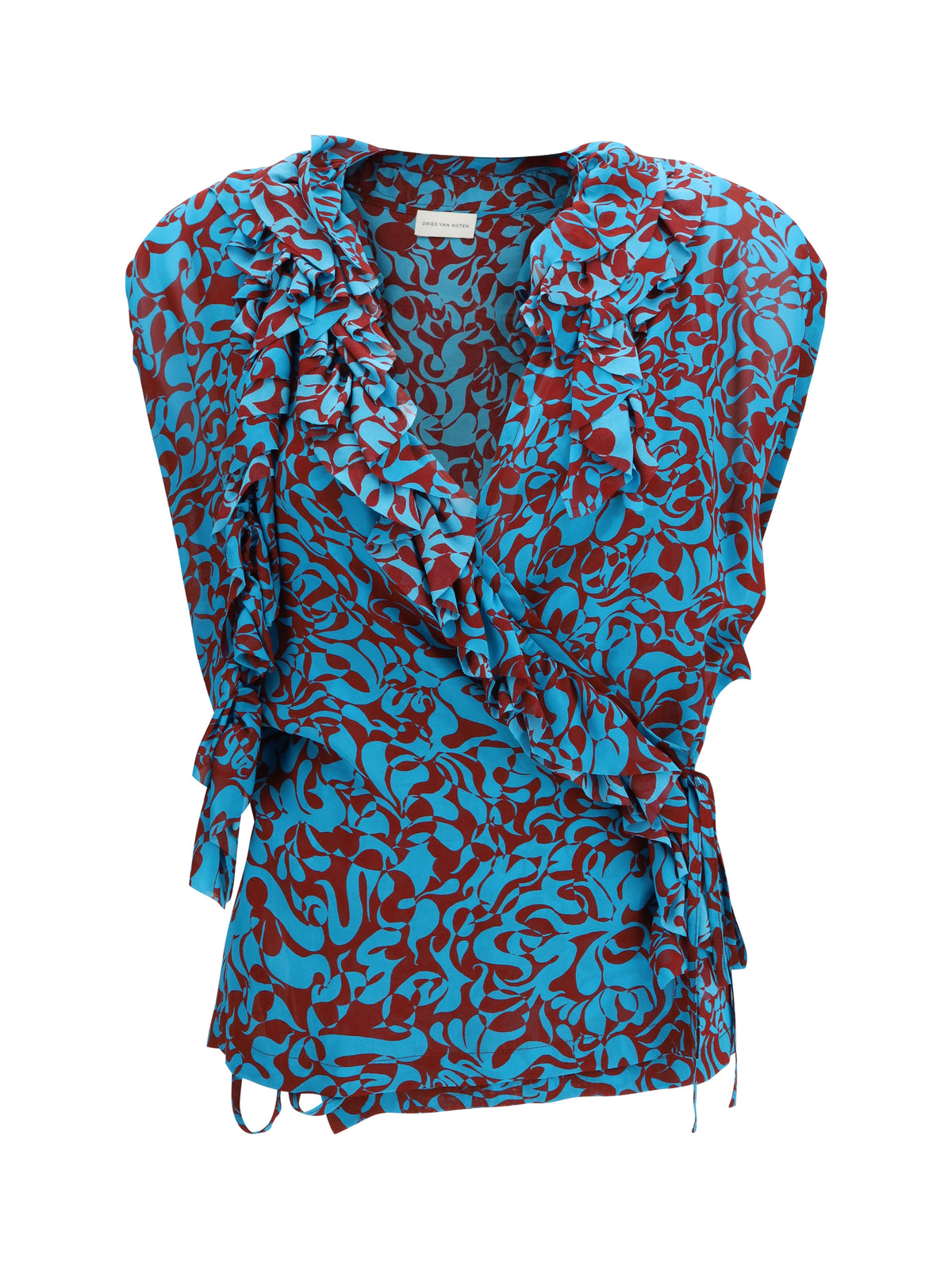 Dries Van Noten Printed cotton Blouse - Turquoise