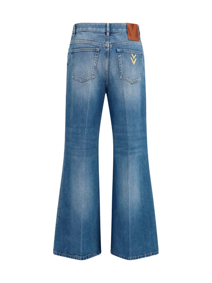 Valentino Straight-leg Jeans - Medium Blue Denim