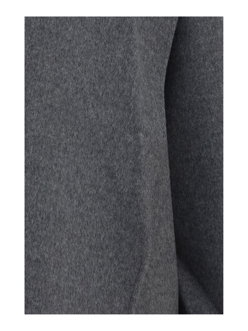 Toteme Wool Hooded Coat - Pale Grey MéLange